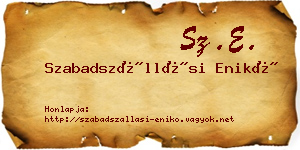Szabadszállási Enikő névjegykártya